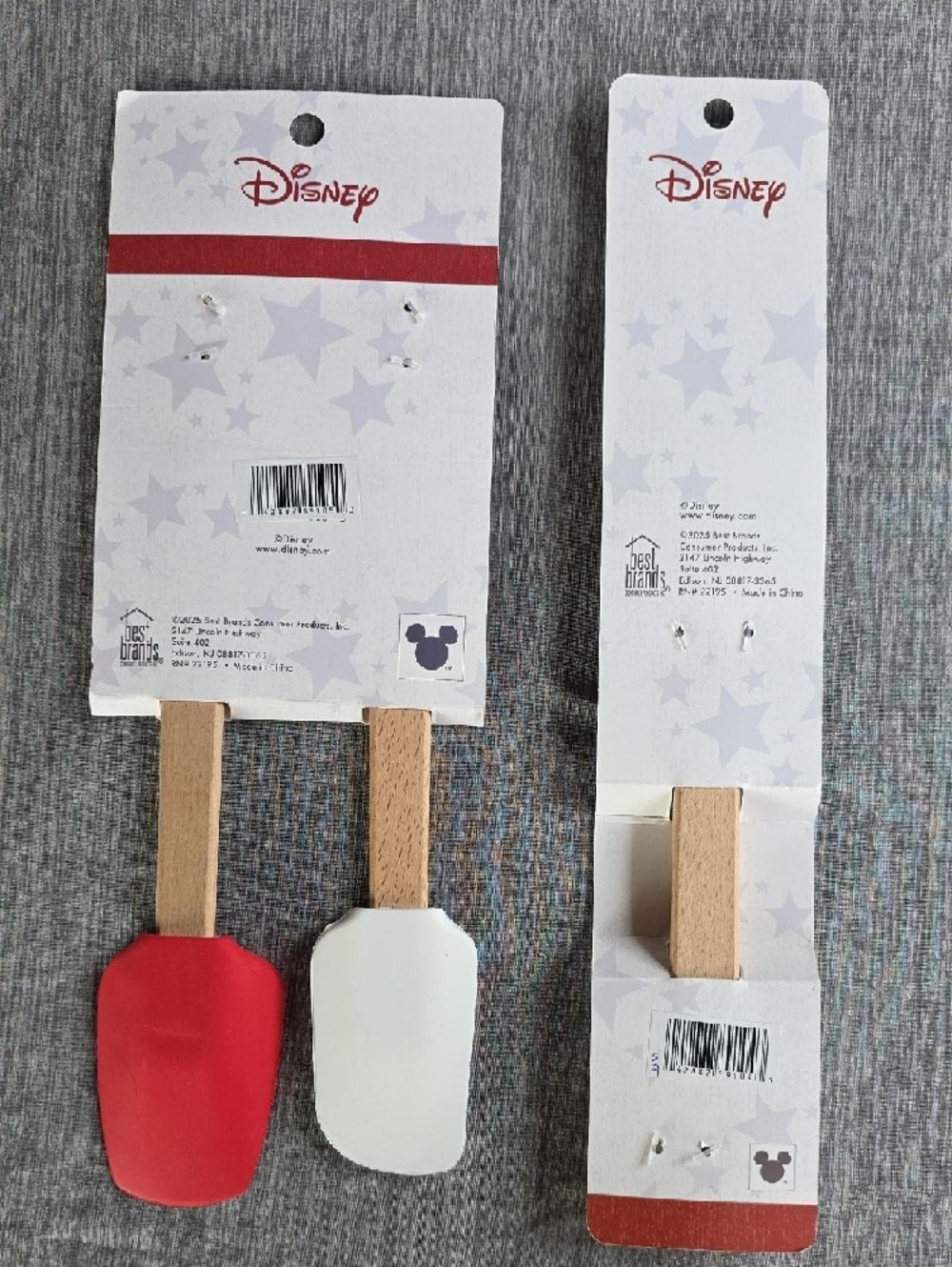 Disney Red & Blue Mickey & Minnie Silicone Spatula Spoon Sets (2 Packages) - Picture 2 of 7